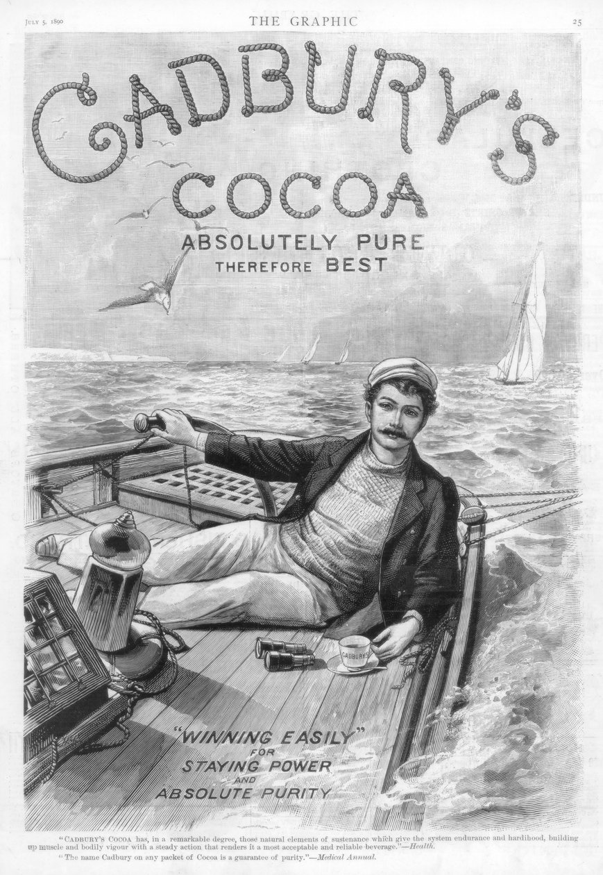 Anuncio de cacao Cadbury, 1890 de Unbekannt
