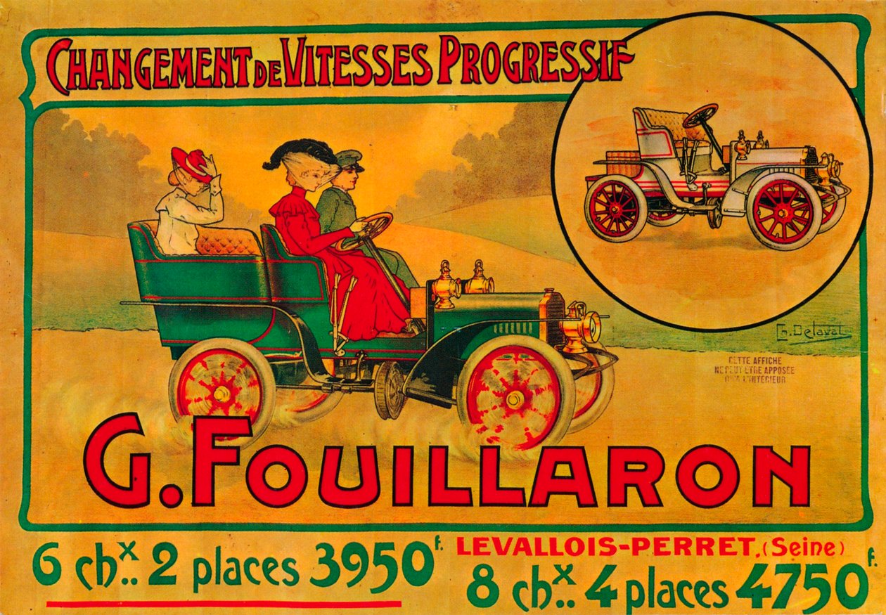 Anuncio de coches Fouillaron, c1900s de Unbekannt