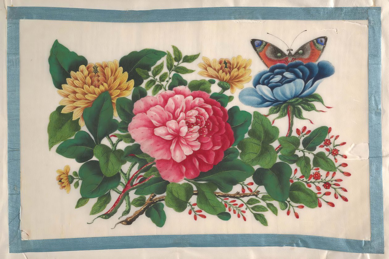 Álbum que contiene doce pinturas de flores, siglo XIX de Unbekannt