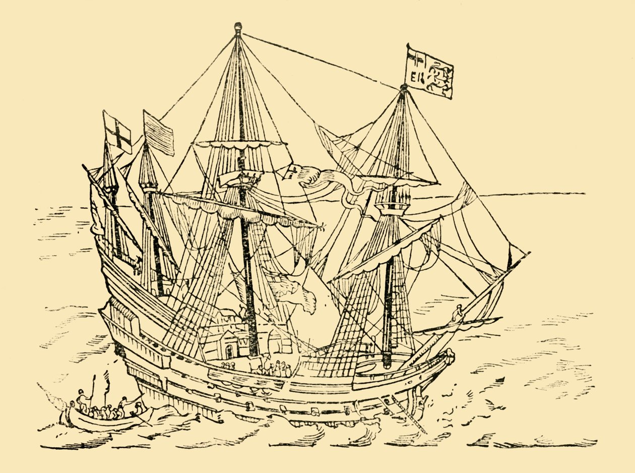Un barco inglés en la lucha de la Armada, c1930 de Unbekannt