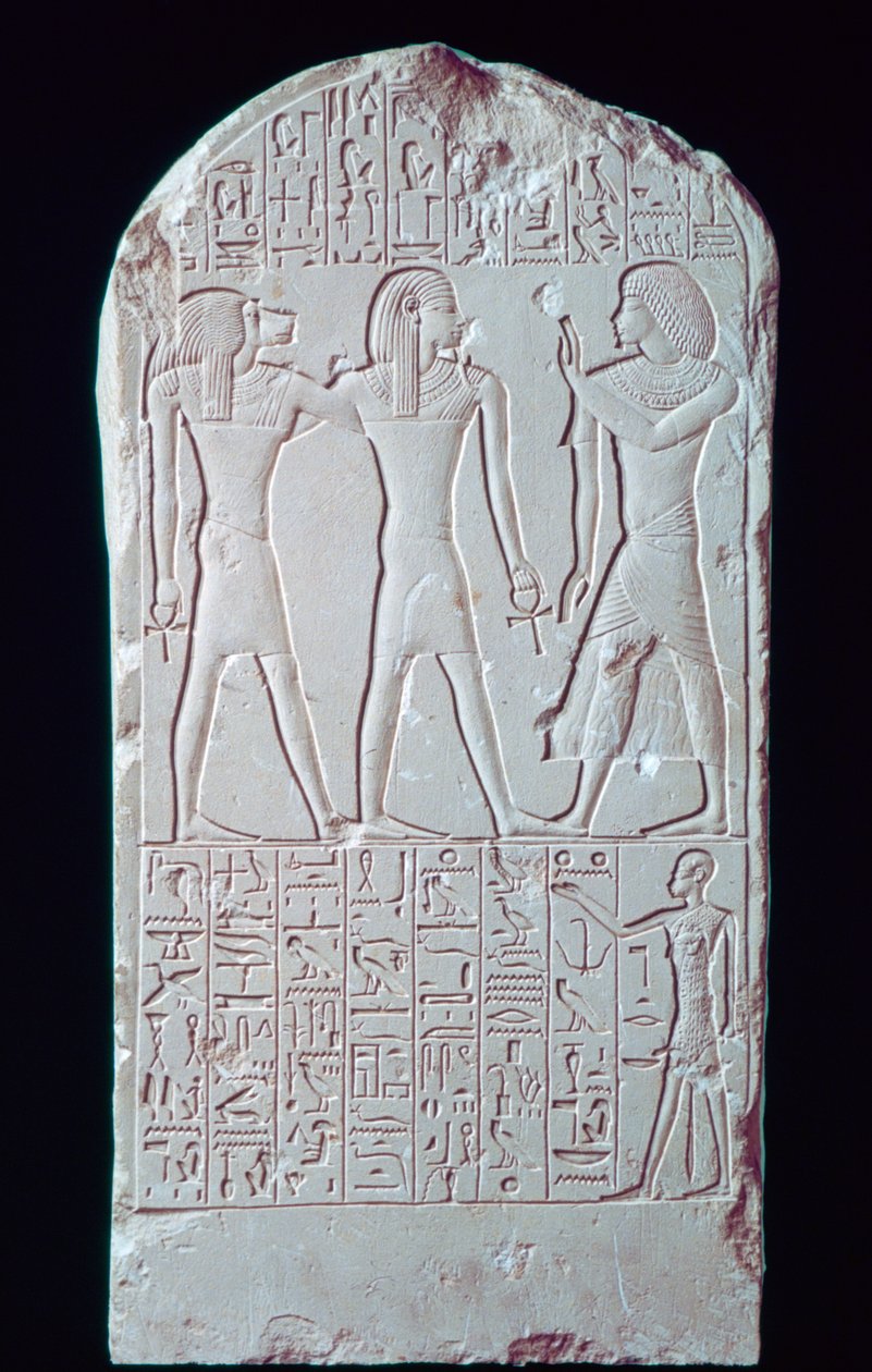 Estela de piedra caliza del Antiguo Egipto, siglo XVI-XIII a.C. de Unbekannt