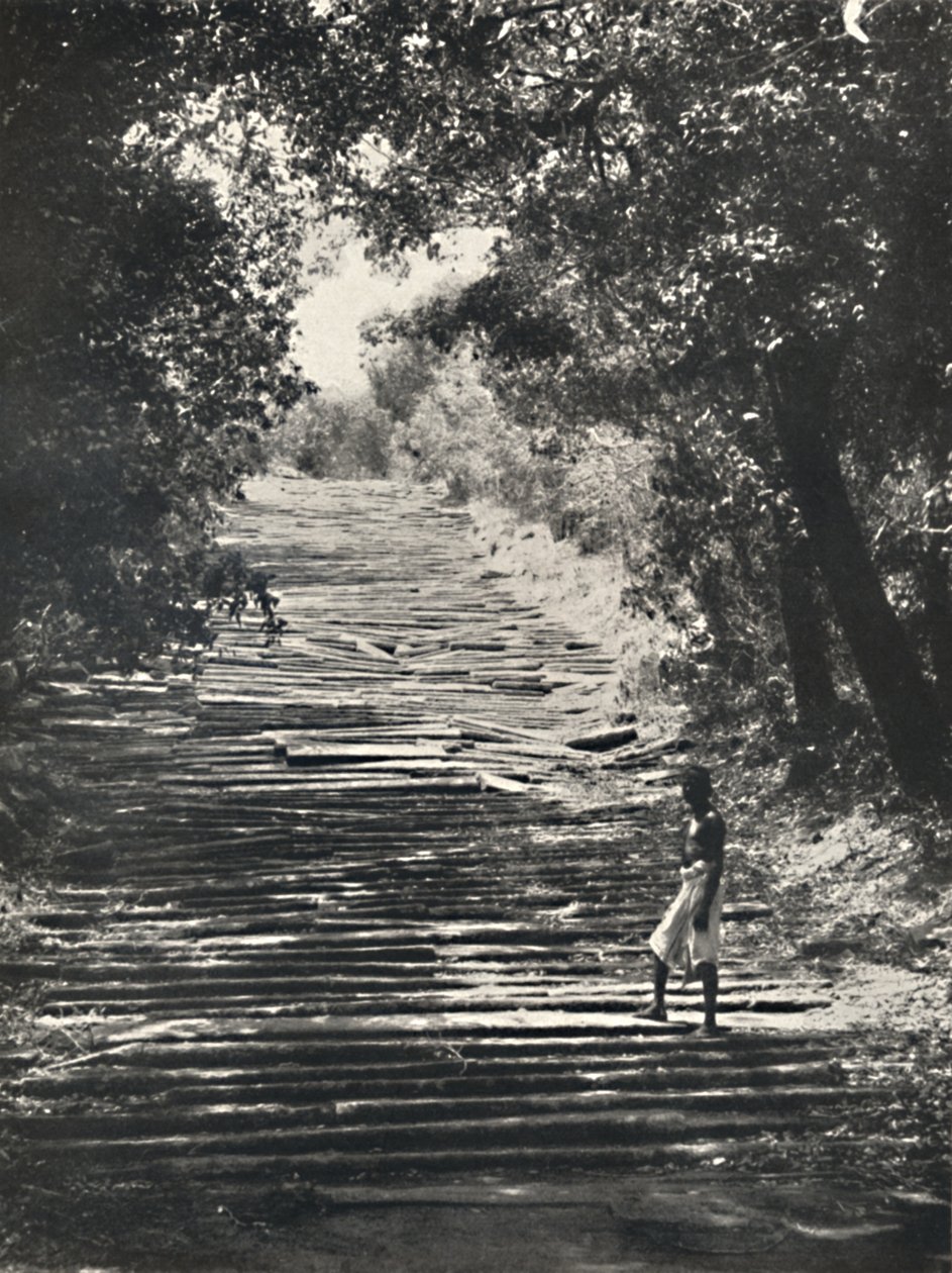 Anfang der Steintreppen von Mihintale, 1926 de Unbekannt