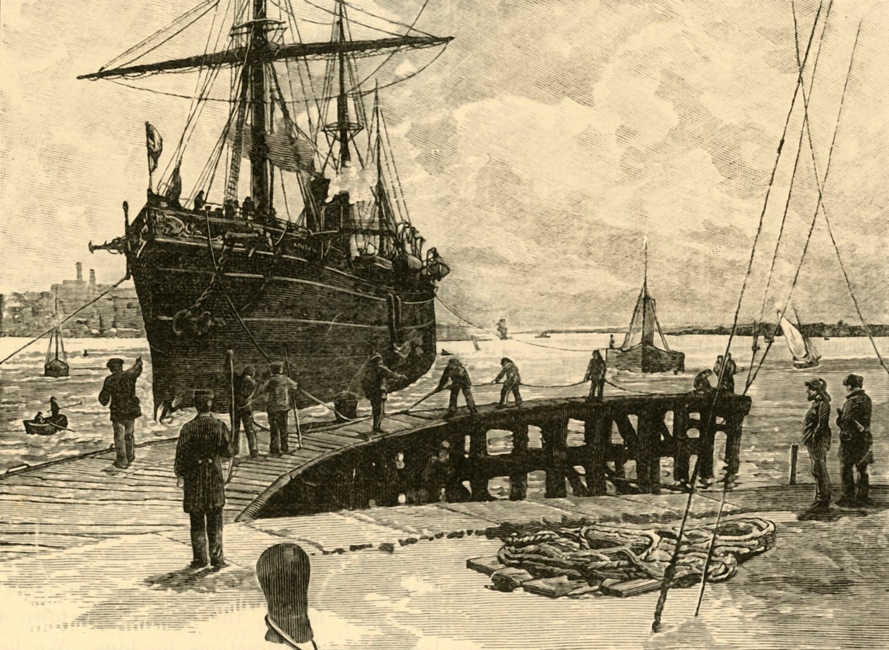 Llegada de un vapor a los muelles de Southampton, 1898 de Unbekannt