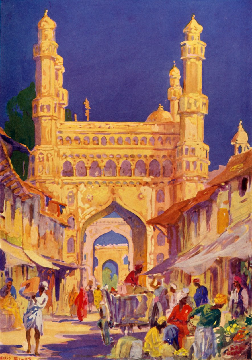 En el Char Minar en Hyderabad, c1948 de Unbekannt