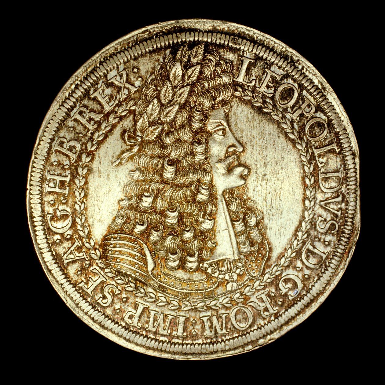 Moneda austriaca con el busto de Leopoldo I de Unbekannt