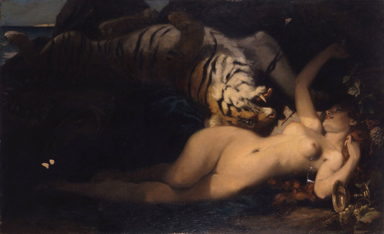 Bacante jugando con un tigre de Unbekannt Unbekannt