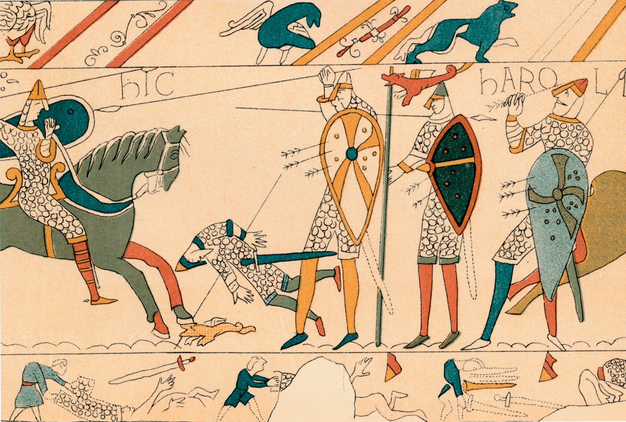 Batalla de Hastings y muerte de Harold, siglo XIX de Unbekannt