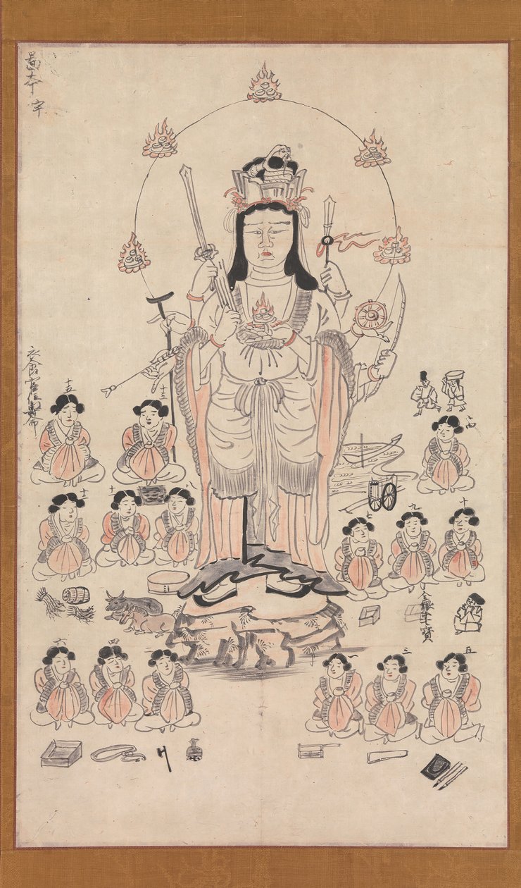 Benzaiten y quince asistentes, siglo XIII de Unbekannt
