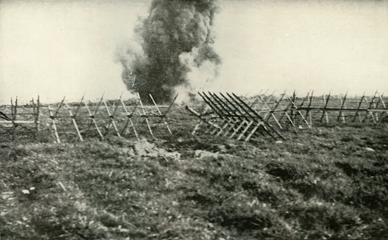 Bombardeando las trincheras alemanas, 1919 de Unbekannt