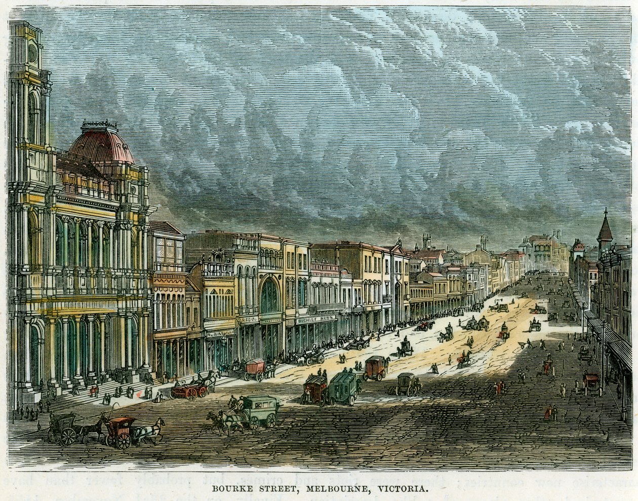 Calle Bourke, Melbourne, Victoria, Australia, c1880 de Unbekannt