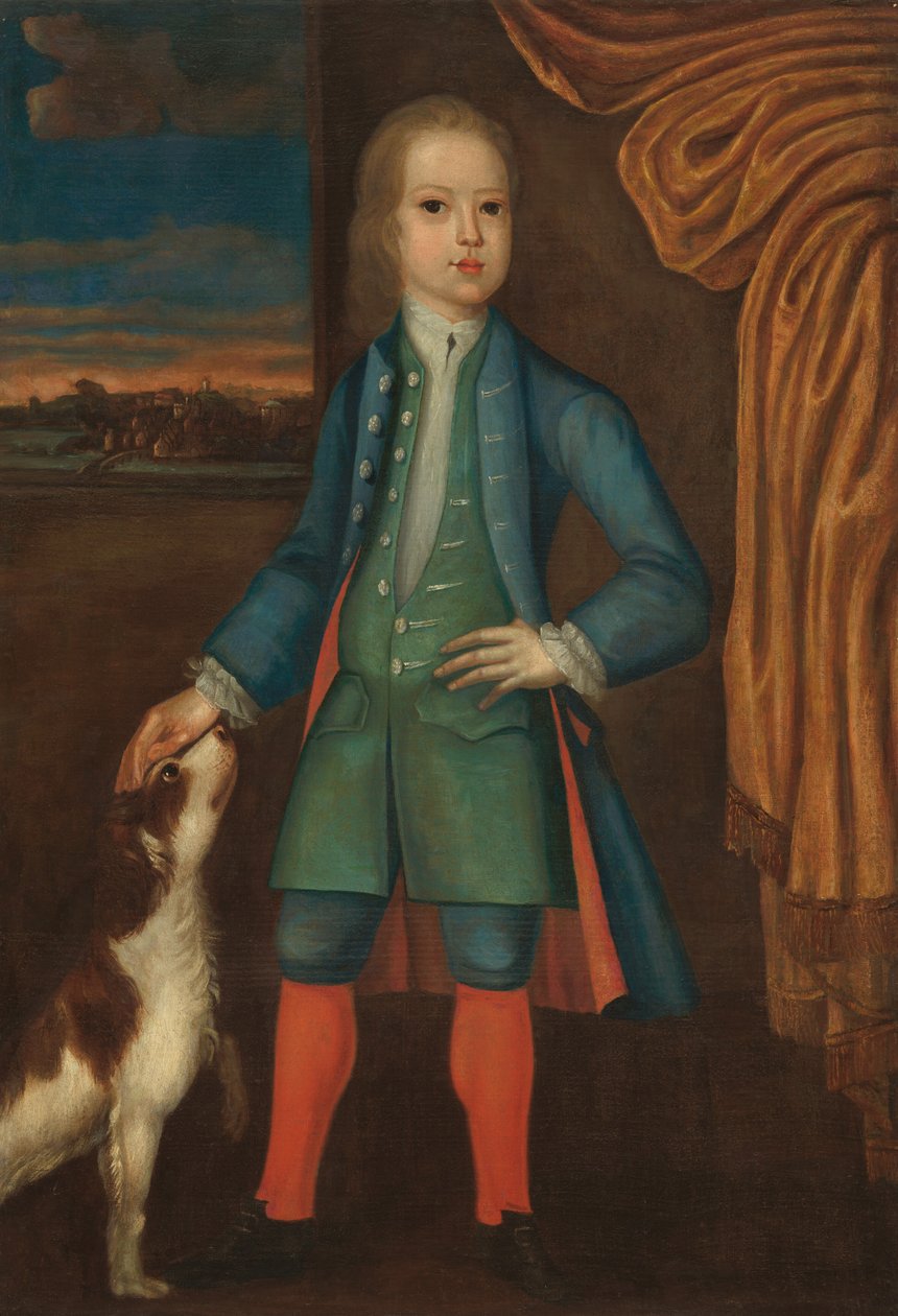 Niño con abrigo azul, c. 1730 de Unbekannt