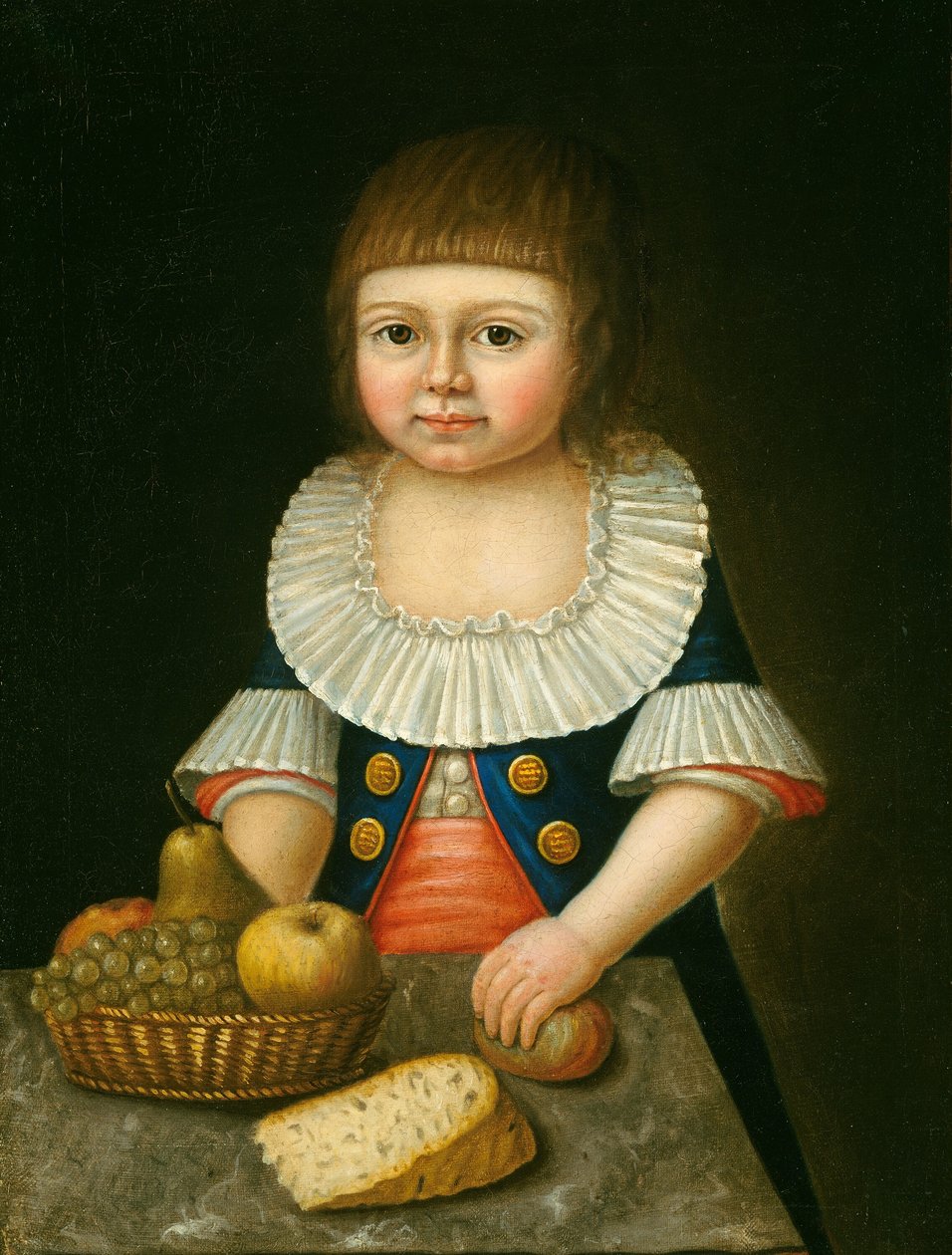 Niño con una cesta de frutas de Unbekannt