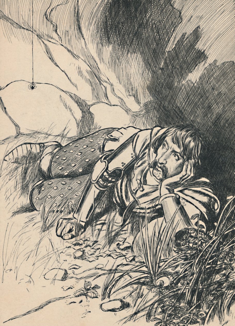 Bruce observando la araña, c. 1907 de Unbekannt
