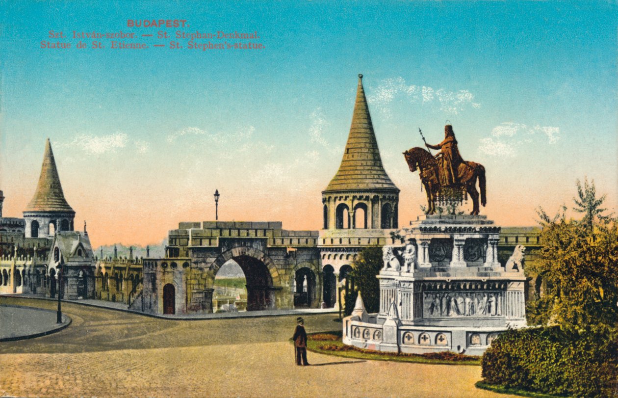 Budapest. - Estatua de San Esteban, c1900 de Unbekannt