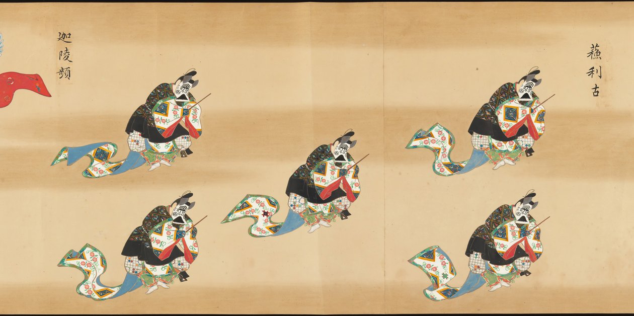 Pergamino Bugaku, siglo XVII de Unbekannt