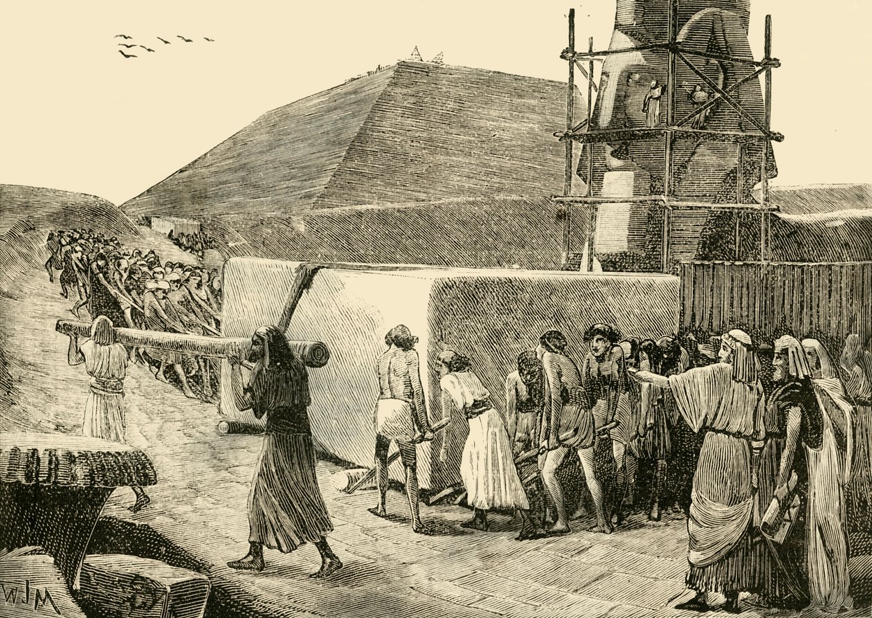 Construyendo una pirámide, 1890 de Unbekannt