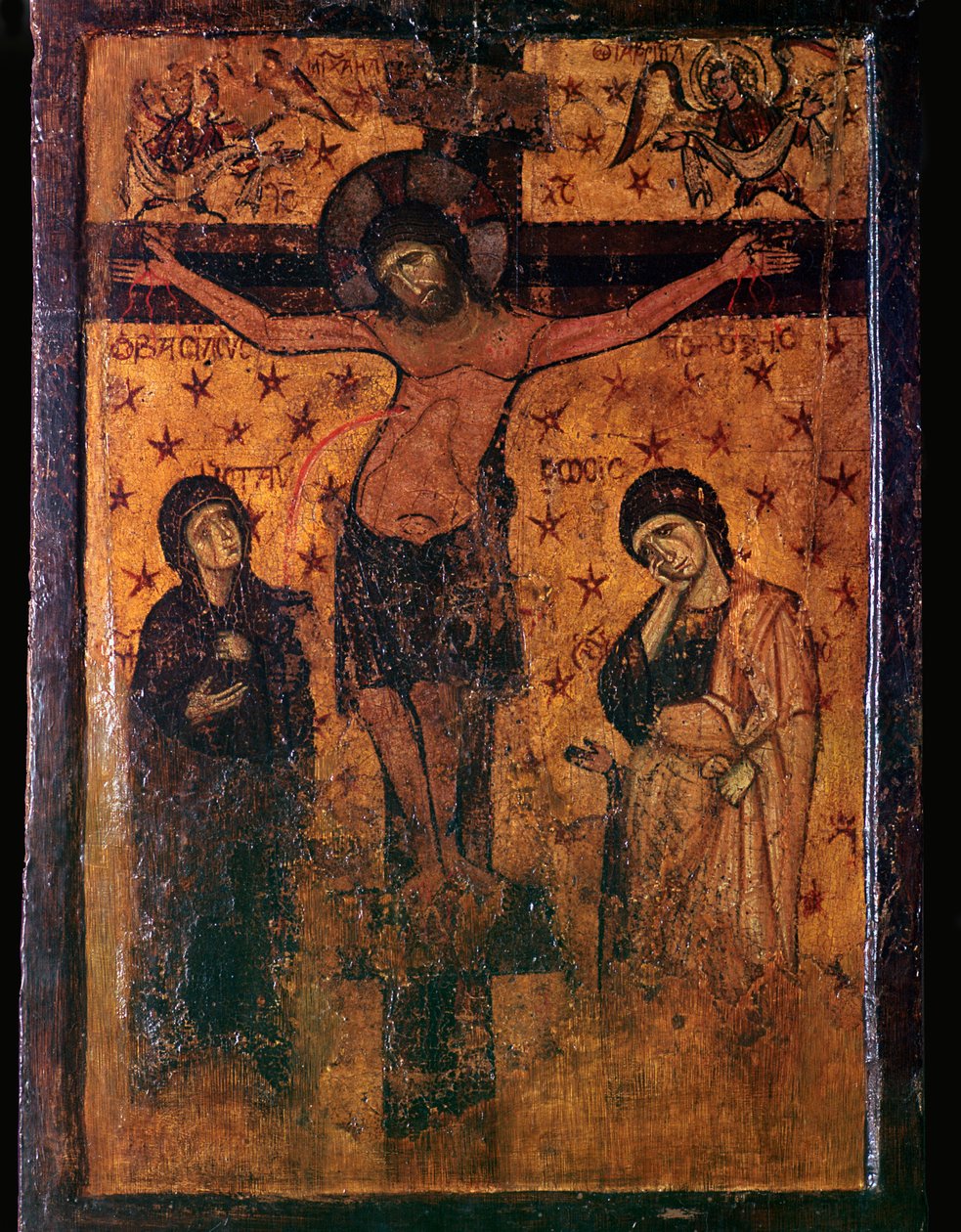 Icono bizantino de la Crucifixión de Unbekannt