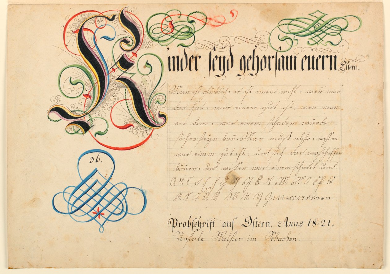 Caligrafía de Unbekannt