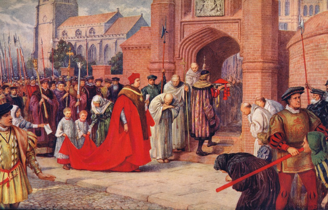 El Cardenal Wolsey posiblemente entrando en el Palacio de Hampton Court de Unbekannt