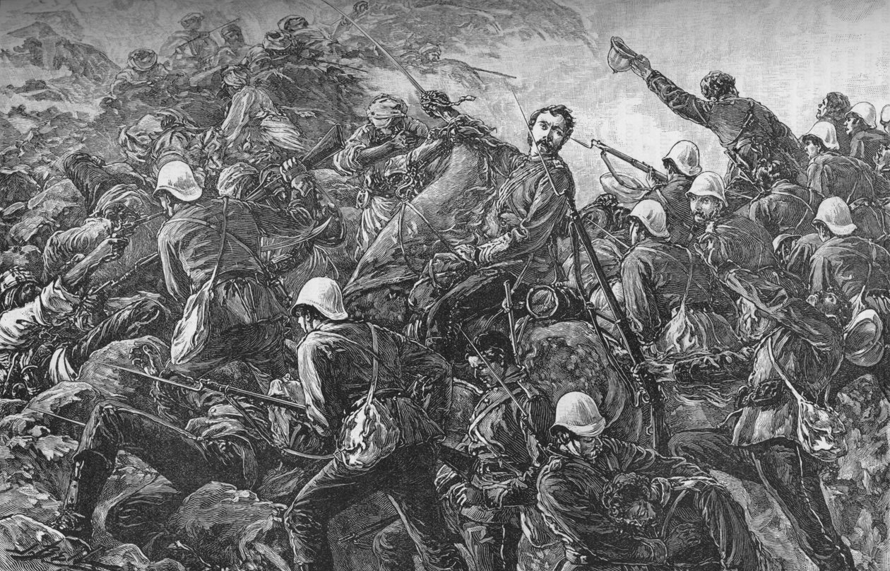 El Coronel Galbraith en la Batalla de Maiwand, c1880 de Unbekannt