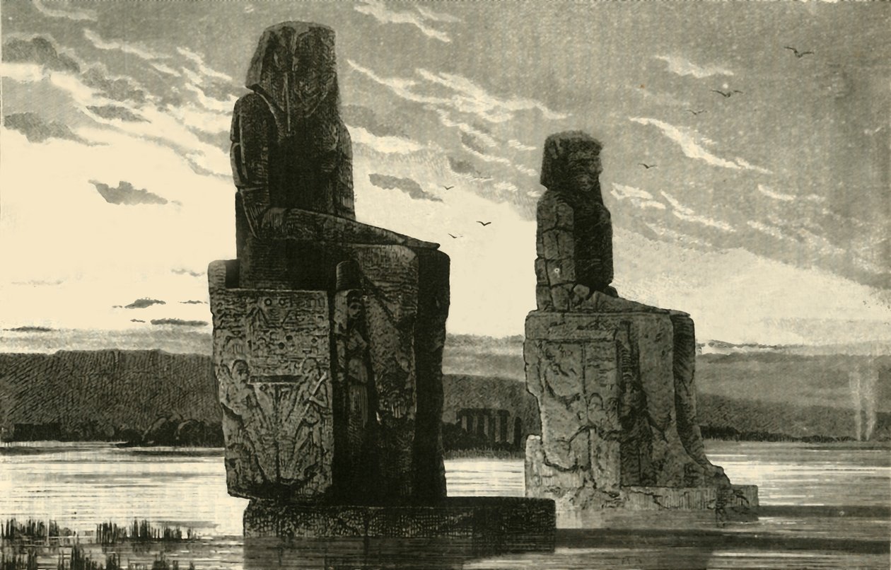 Estatuas colosales en Tebas, 1890 de Unbekannt