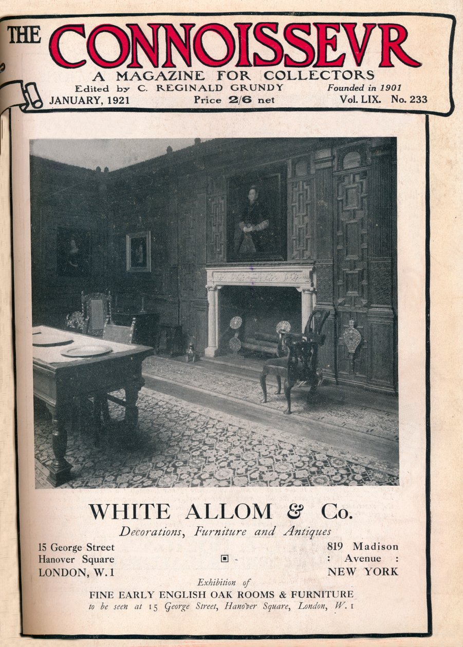 Portada de The Connoisseur, enero de 1921 de Unbekannt