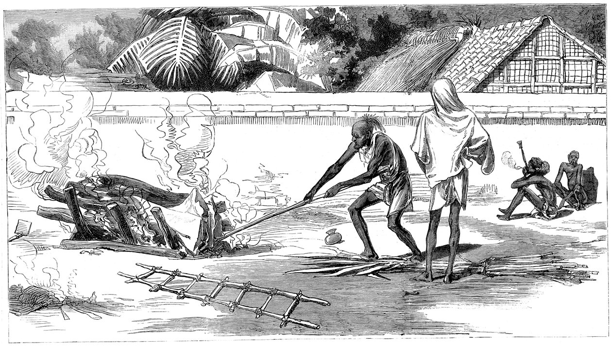 Cremación en Calcuta, India, 1882 de Unbekannt