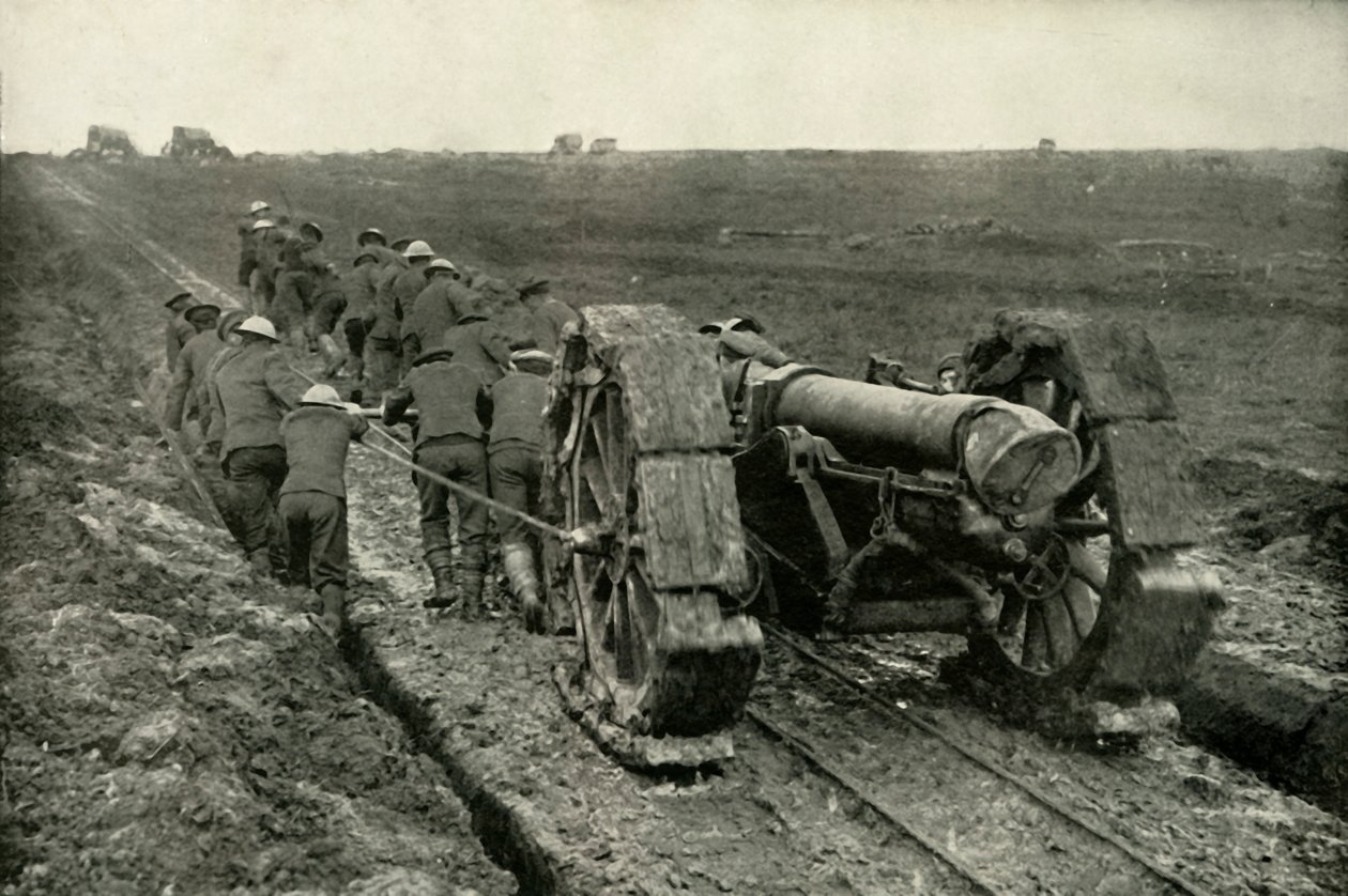 Arrastrando los Cañones a Nuevas Posiciones de Avance, 1919 de Unbekannt
