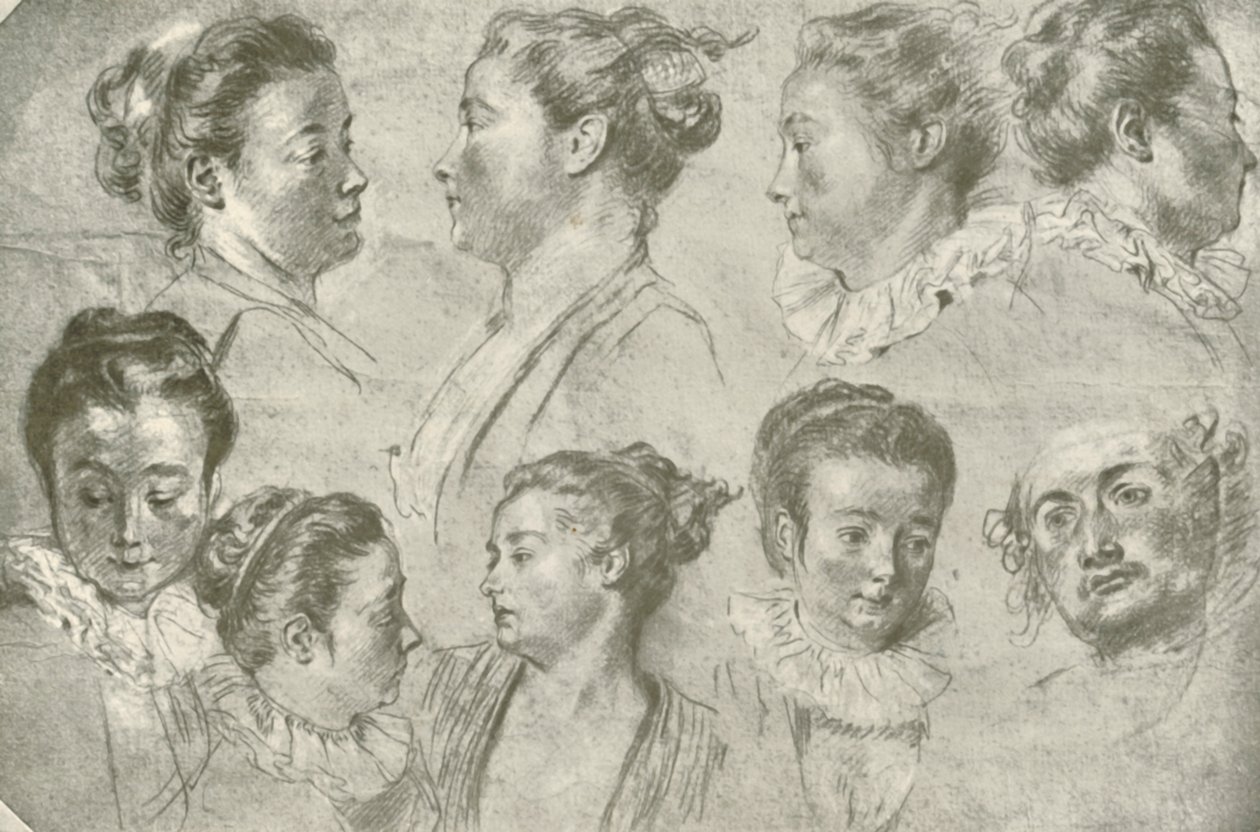 Dibujo en tres tizas, principios del siglo XVIII, 1908 de Unbekannt