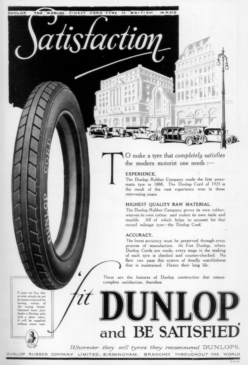 Anuncio de Dunlop, 1923 de Unbekannt