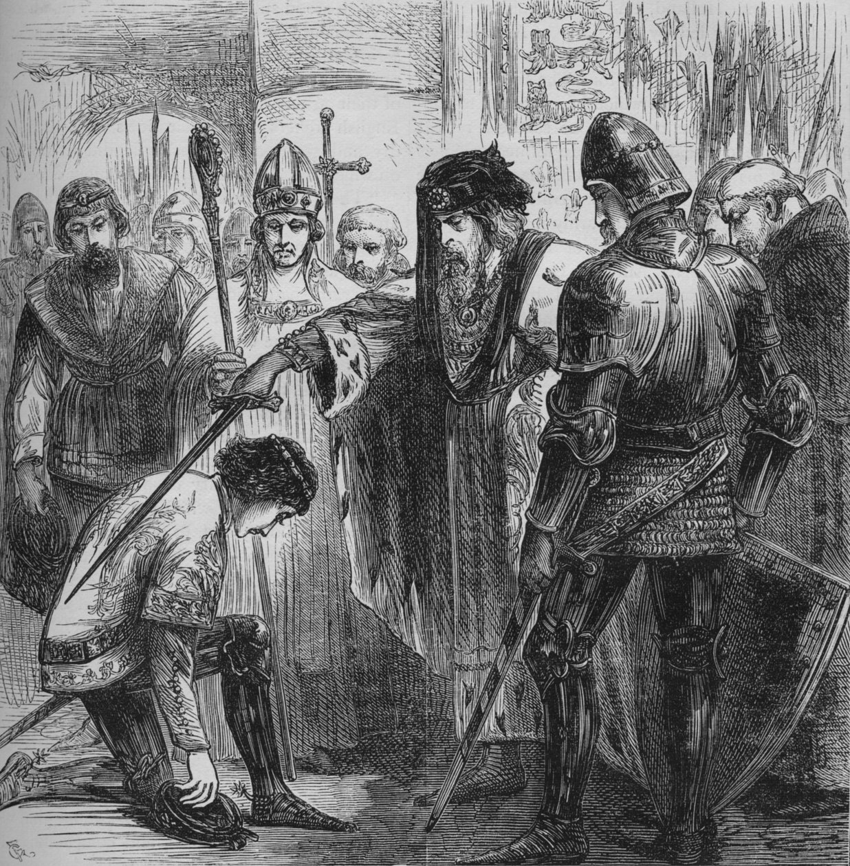 Eduardo III. Armando al Príncipe Negro, 1384, c1880 de Unbekannt