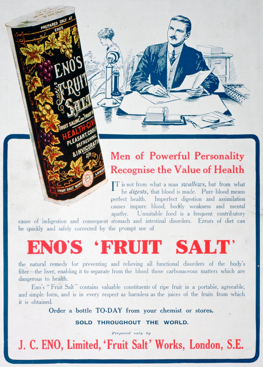 Anuncio de Enos Fruit Salt, 1915 de Unbekannt
