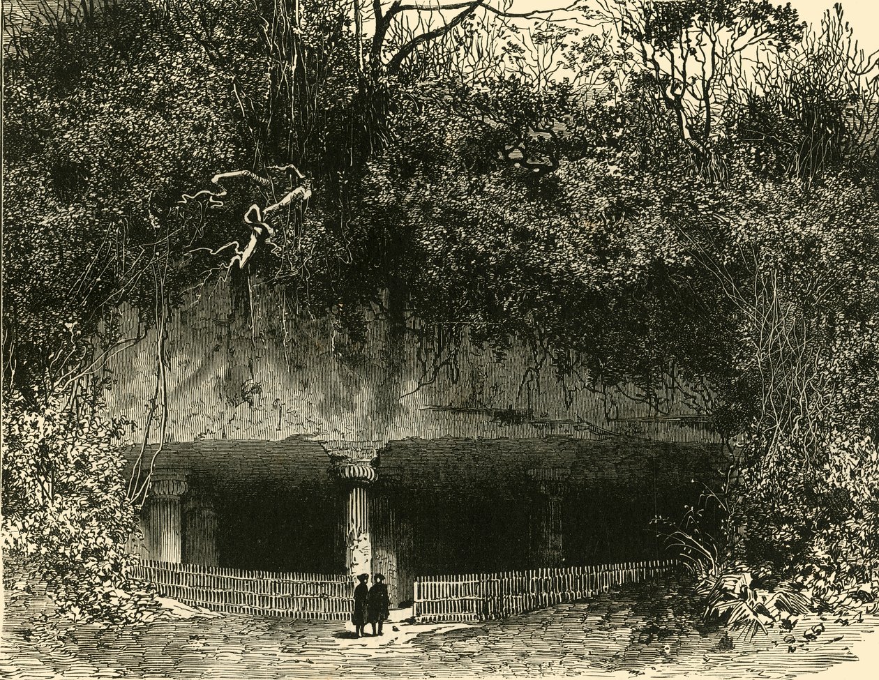 Entrada de la cueva en Elephanta, Presidencia de Bombay de Unbekannt