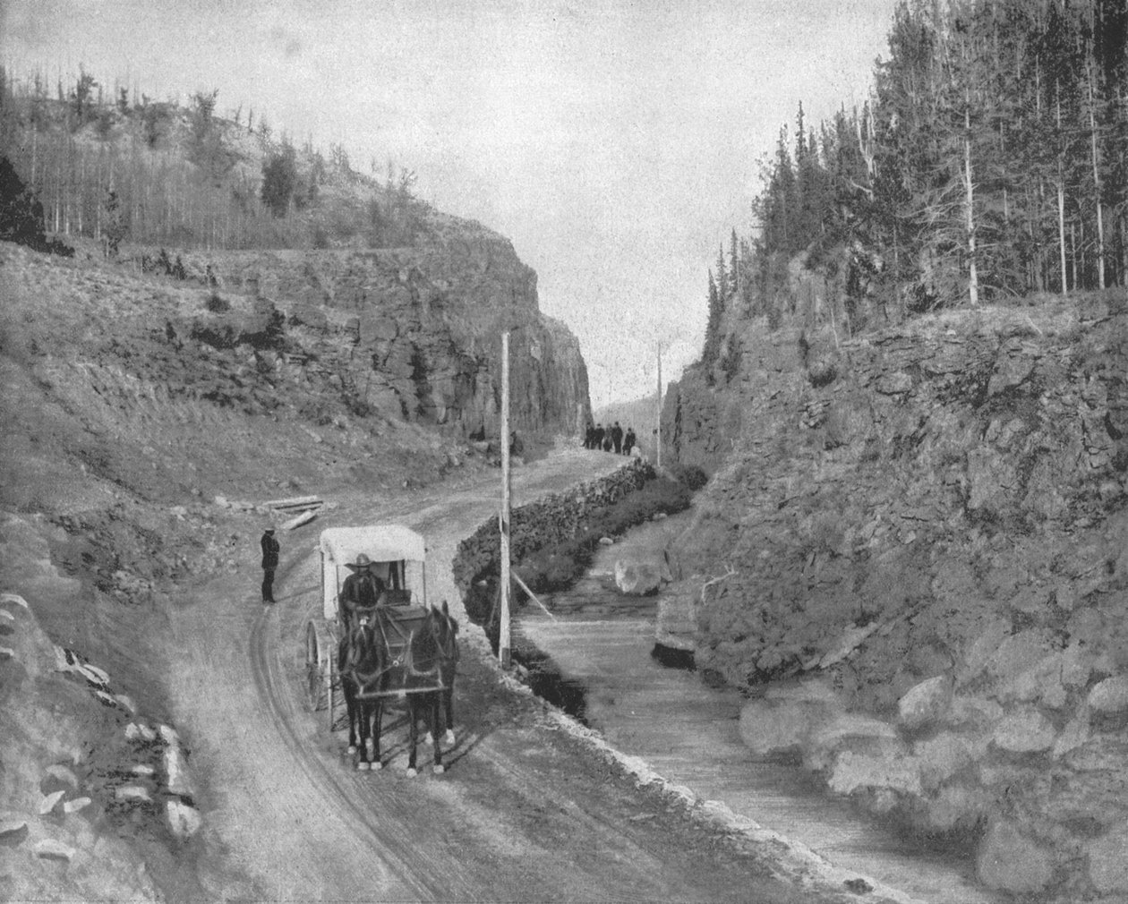 Entrada al Parque Yellowstone, EE.UU., c. 1900 de Unbekannt