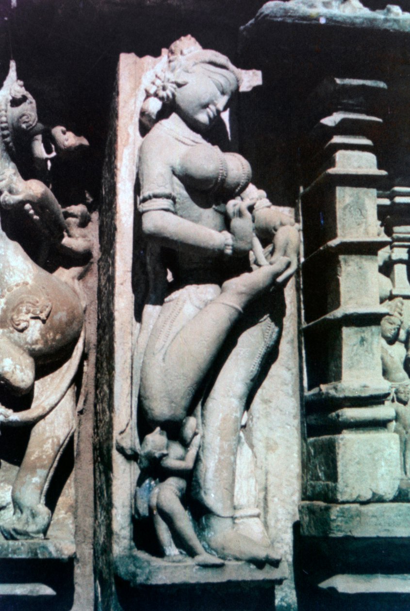 Escultura erótica, Khajuraho, India. c950-1050. siglo XX de Unbekannt