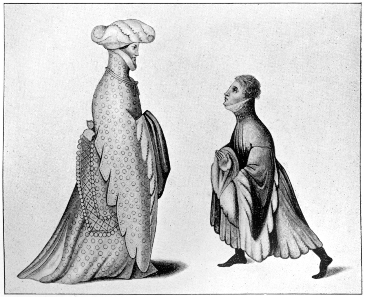 Ejemplos de la houppelande, siglo XIV, 1910 de Unbekannt