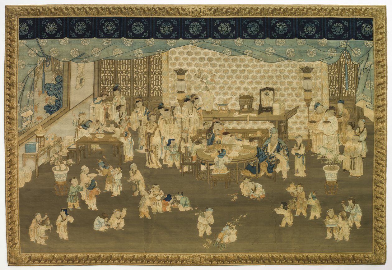 Reunión Familiar en la Mañana de Año Nuevo, 1700s de Unbekannt