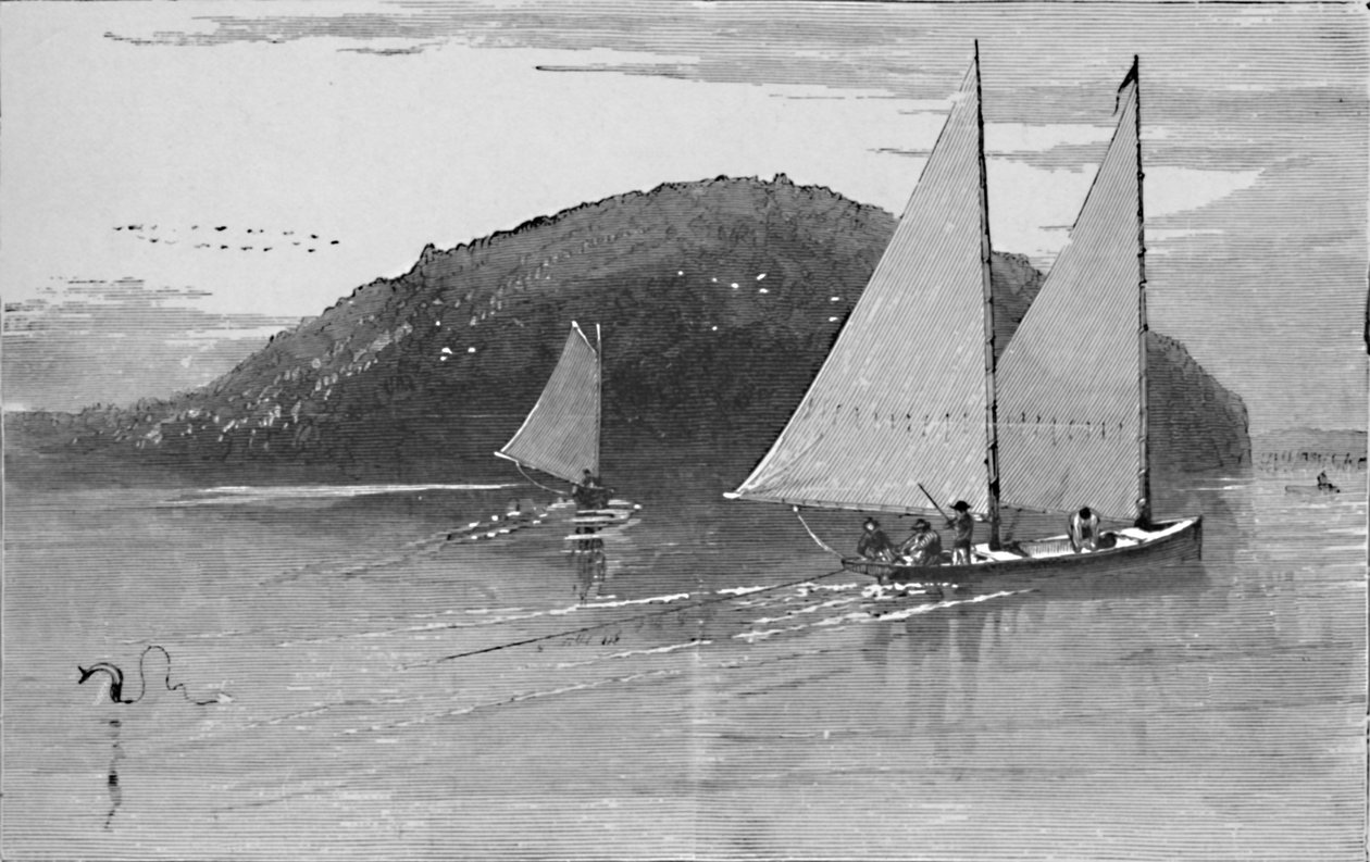 Pescando desde un velero, 1883 de Unbekannt