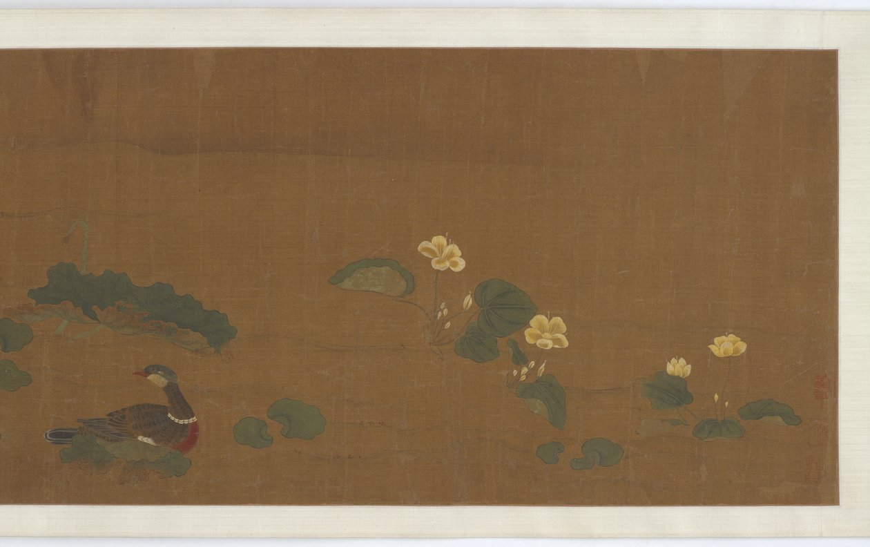 Flores, patos y codornices, siglo XVII de Unbekannt