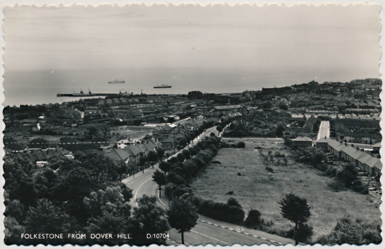 Folkestone desde Dover Hill, finales del siglo XIX-principios del siglo XX de Unbekannt