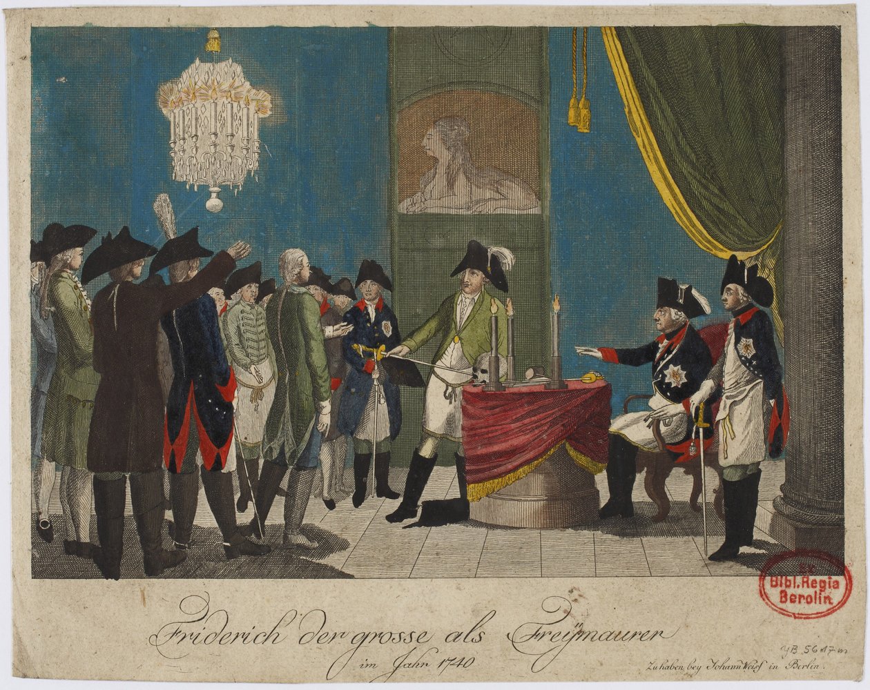 Federico el Grande como masón en 1740 de Unbekannt