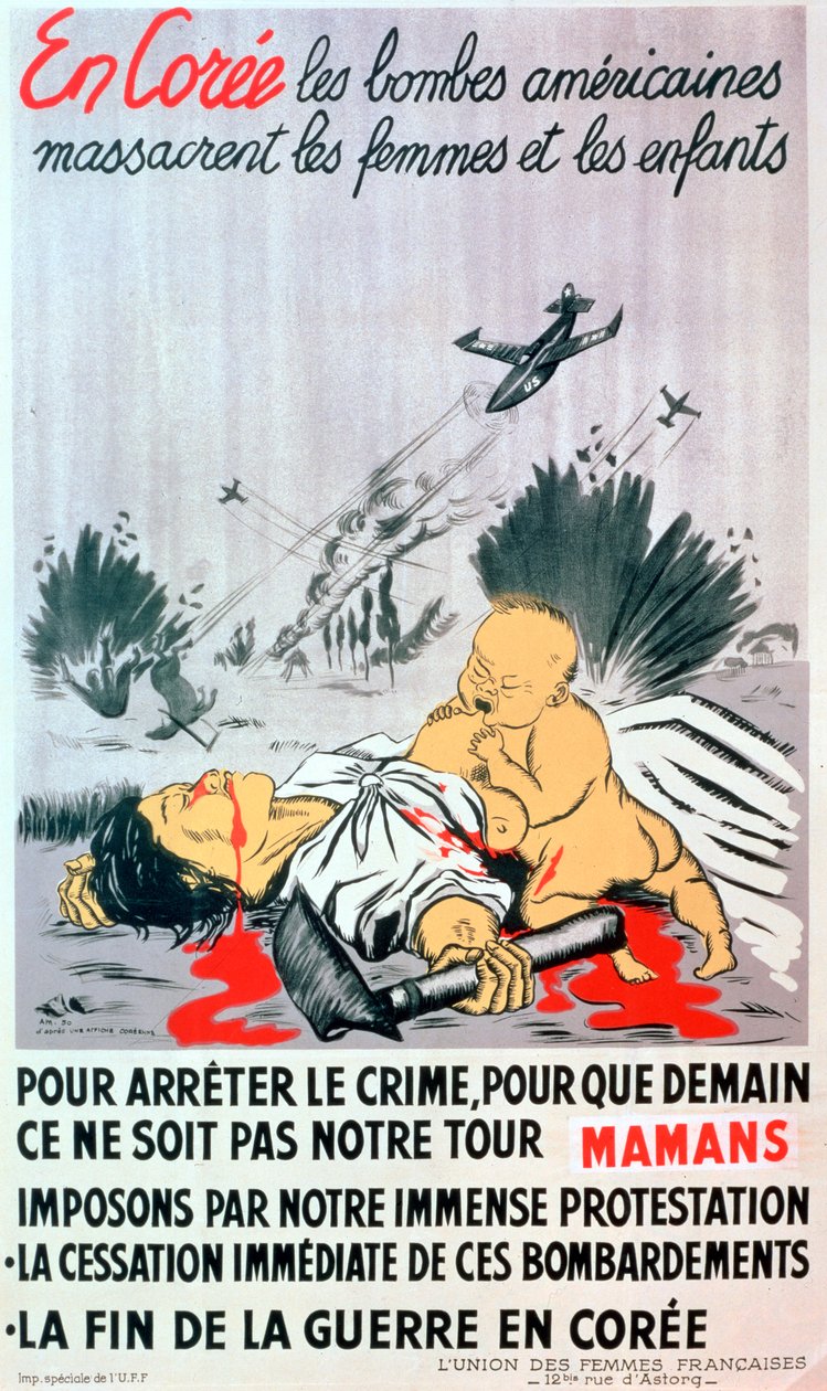 Póster francés contra la guerra de Corea, 1950 de Unbekannt