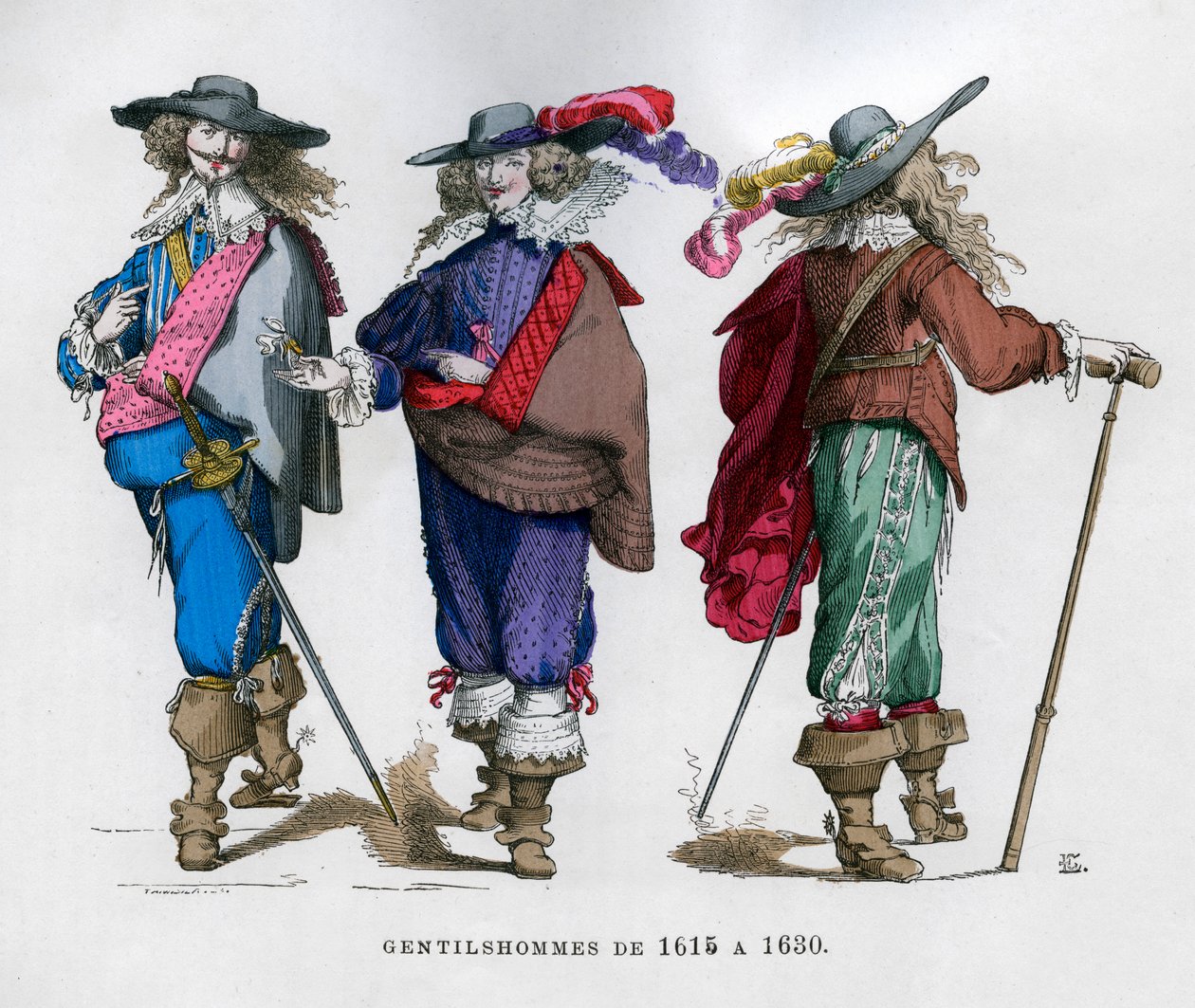 Traje de caballeros franceses, 1615-1630 de Unbekannt