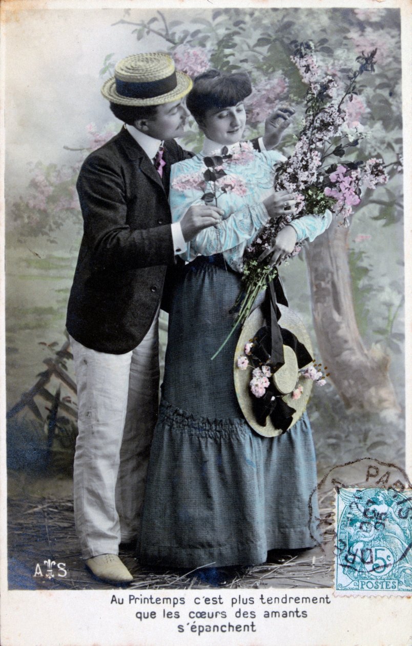 Postal romántica francesa, c. 1900 de Unbekannt