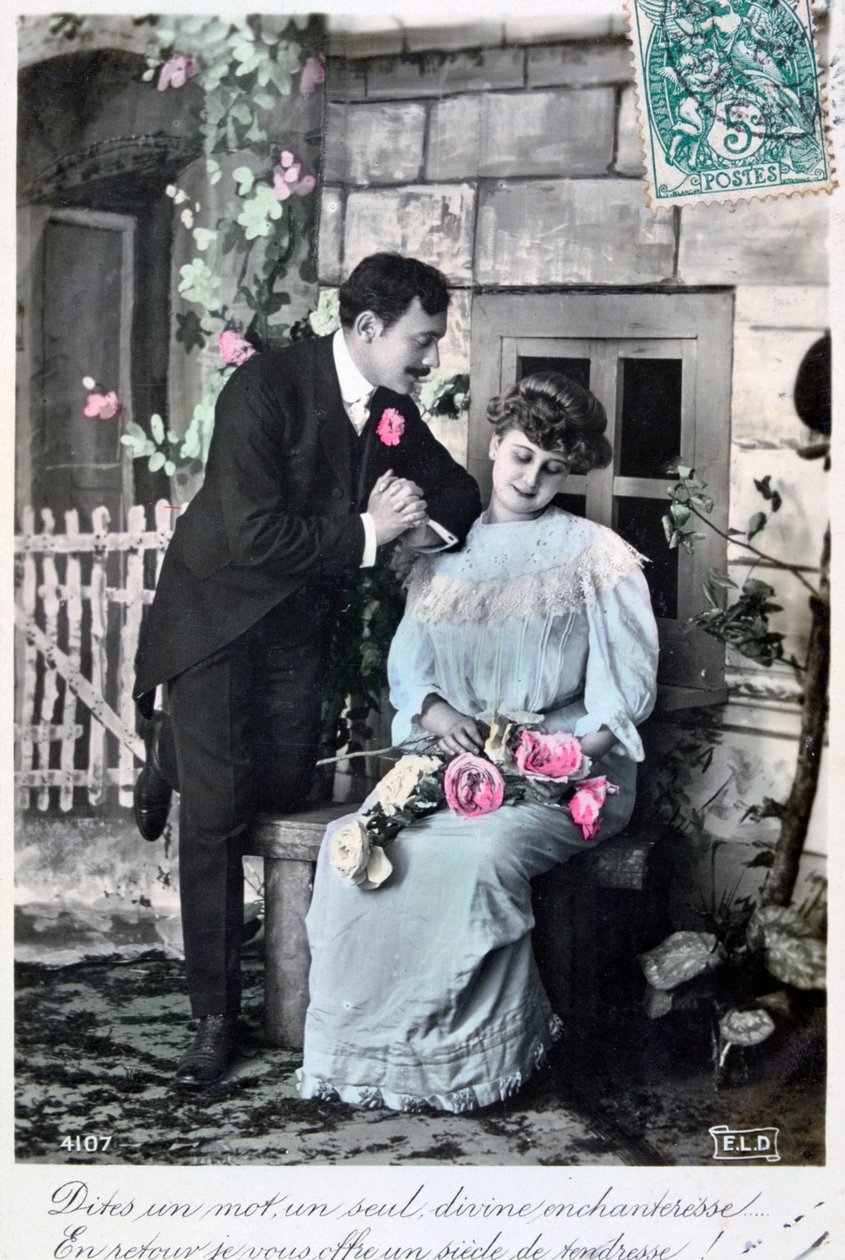 Postal romántica francesa, c1900 de Unbekannt