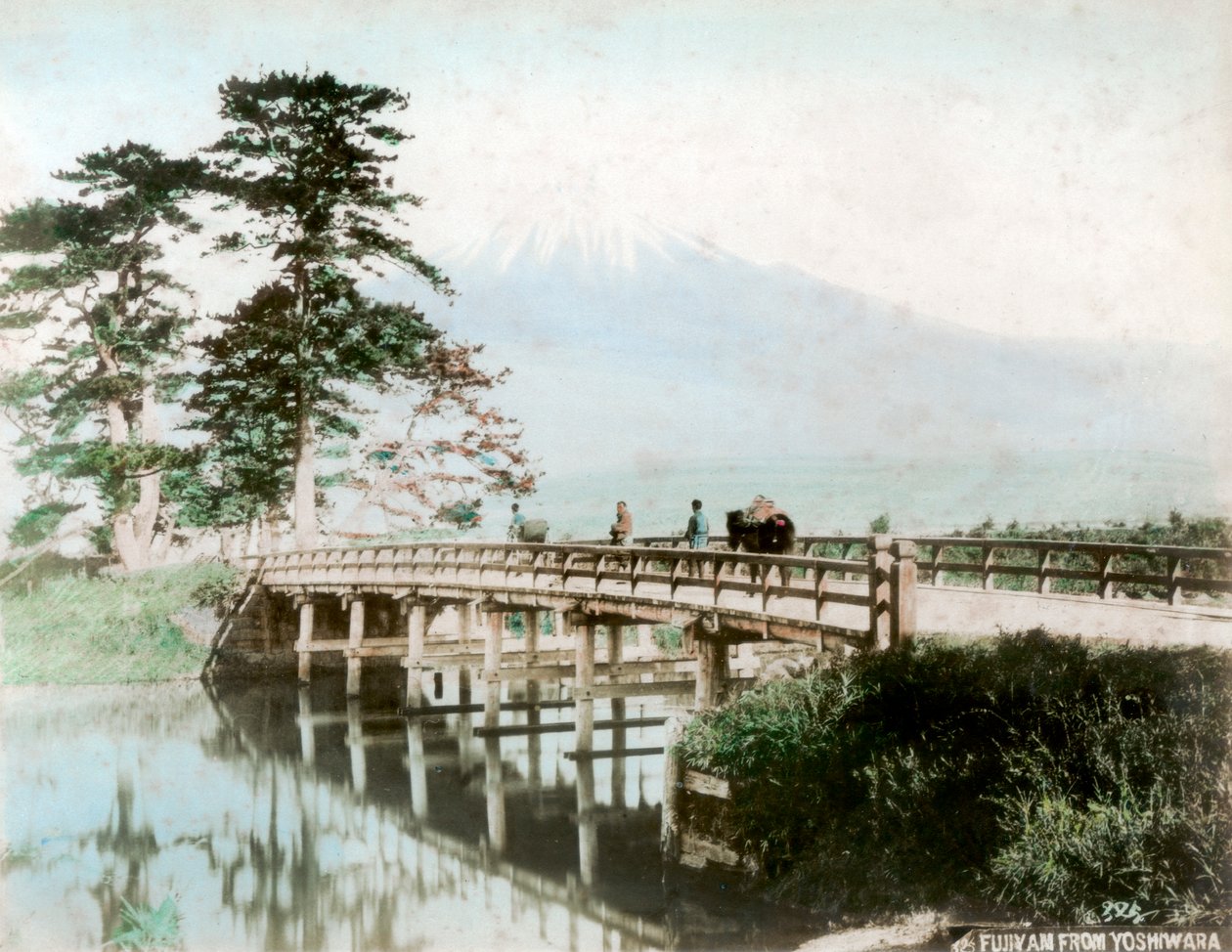 Fujiyama desde Yoshiwara, Japón de Unbekannt