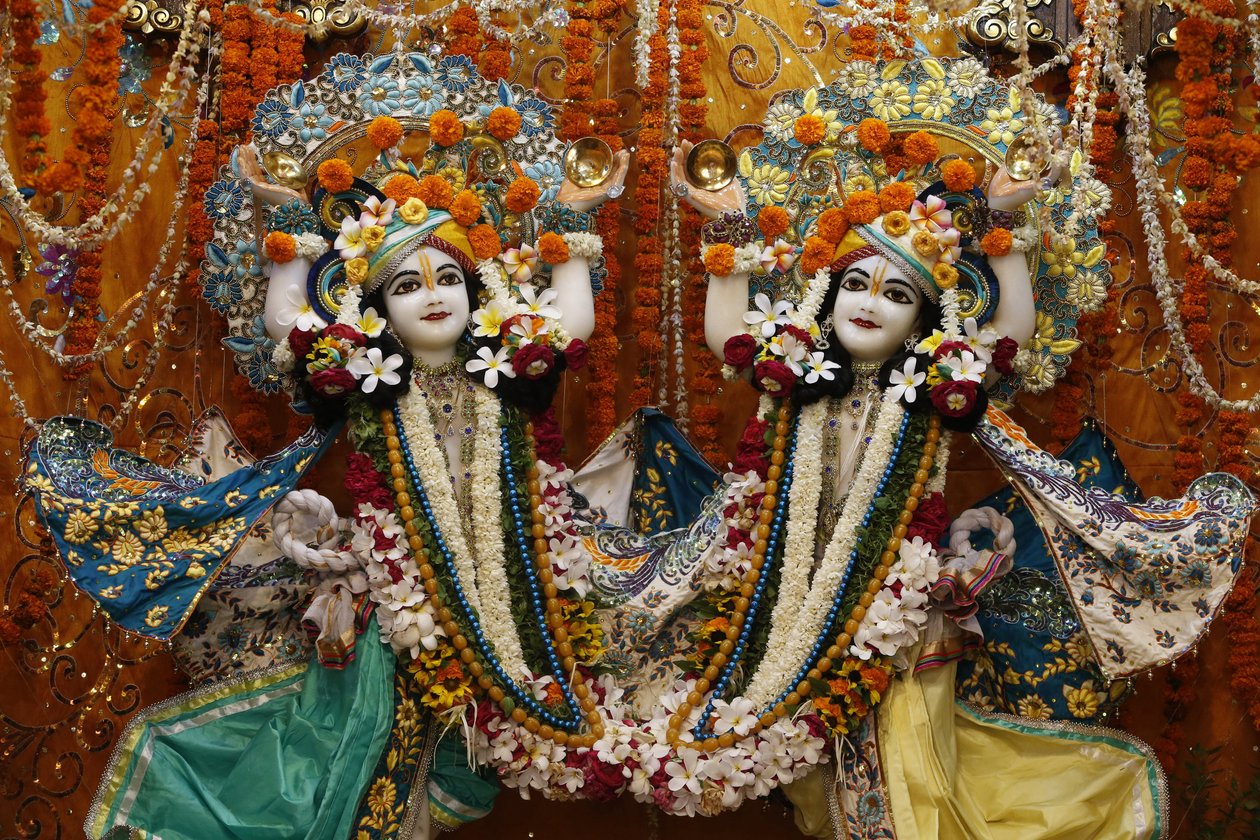Murthis de Gaura Nitai en el templo Krishna-Balaram, Vrindavan de Unbekannt