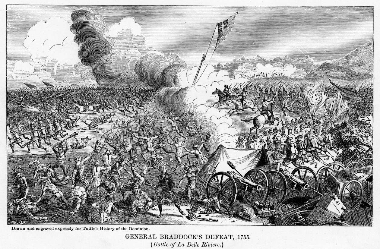 La derrota del General Braddock, 1755 de Unbekannt
