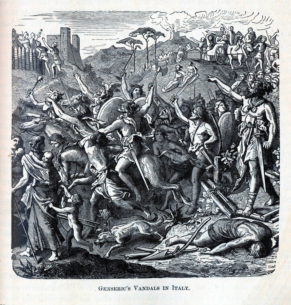 Los vándalos de Genserico en Italia, 1882 de Unbekannt