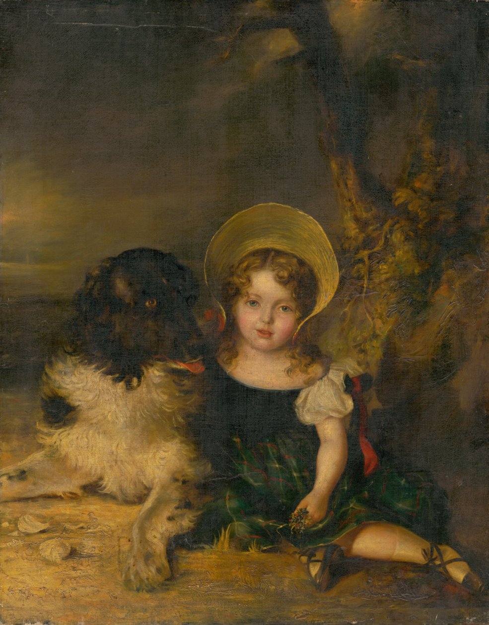 Niña con un perro de Unbekannt